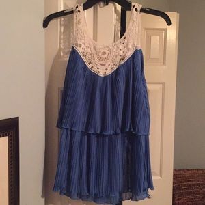 Flouncy lace and ruffle top. Size medium.